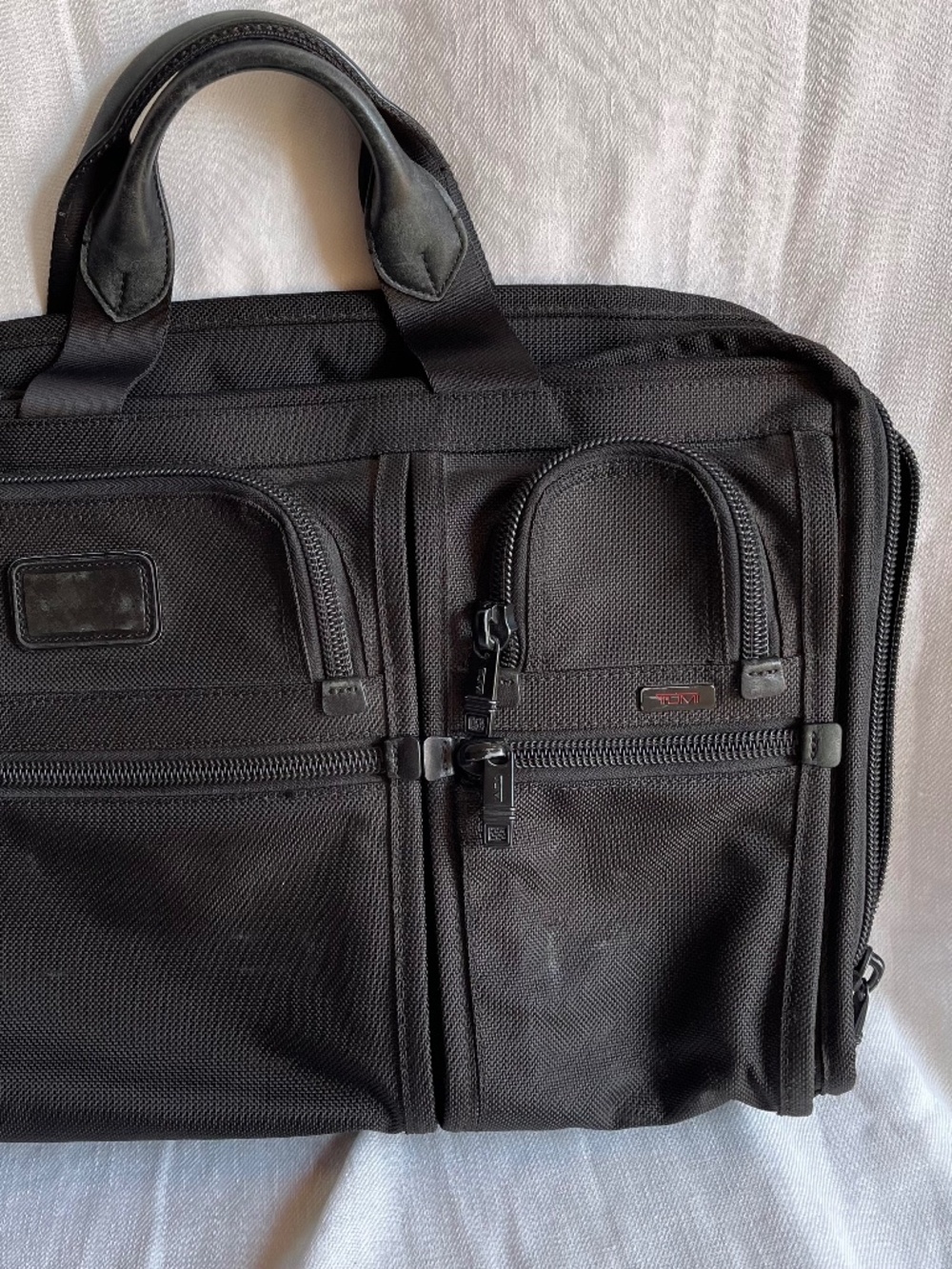 Tumi Black Nylon Business Briefcase with Dual Front Pockets